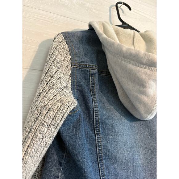 Women's Size S Jean Sweater Jacket WallFlower Dreamer Blue, Gray - Picture 6 of 6
